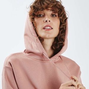 Topshop Rose Pink Hooded Sweatshirt